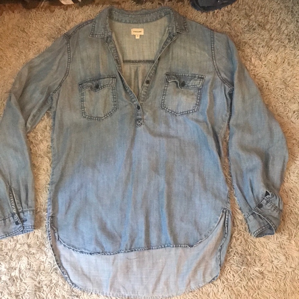 Sneak peak long sleeve denim shirt